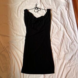 Backless black dress